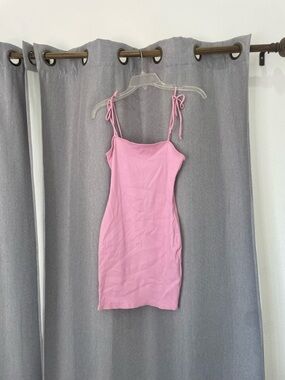 Urban Outfitters Pink Tie-Strap Bodycon Mini Dress